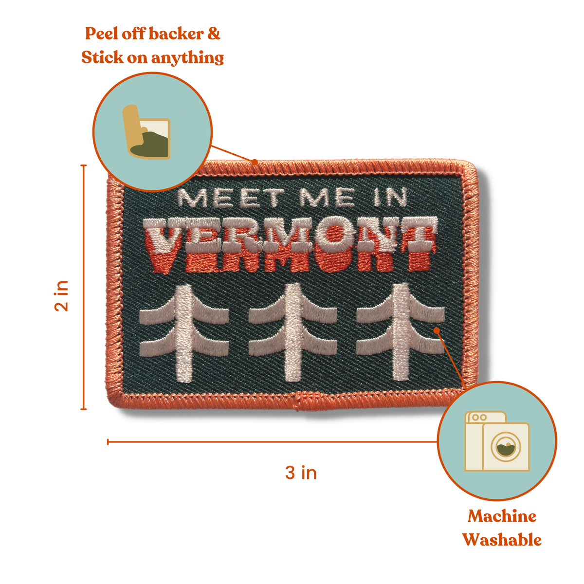 Meet me in VT Embroidered Sticker Patch