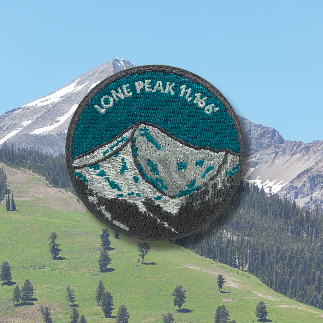 Lone Peak Montana Embroidered Sticker Patch