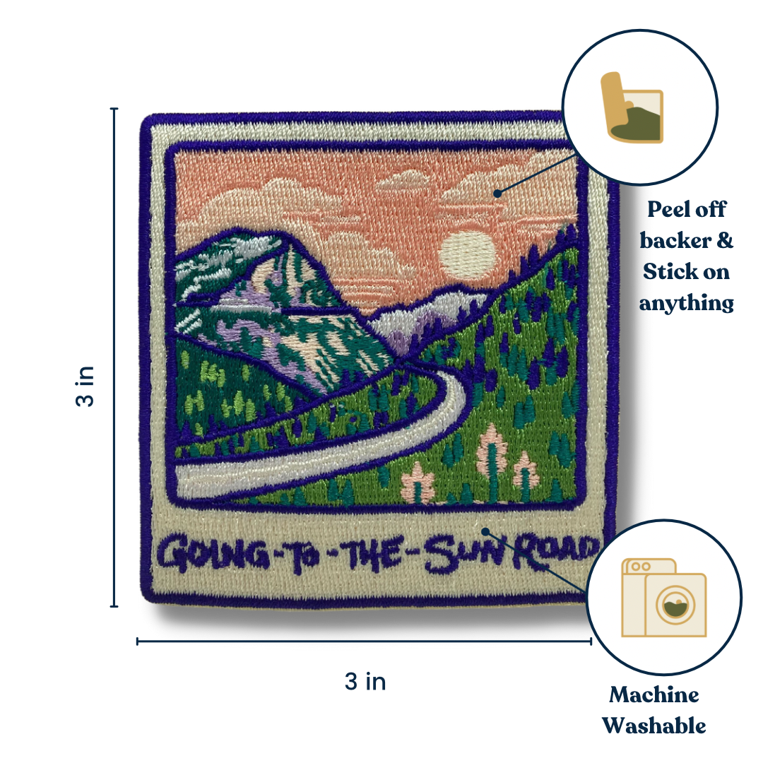Going to the Sun Road Embroidered Sticker Patch