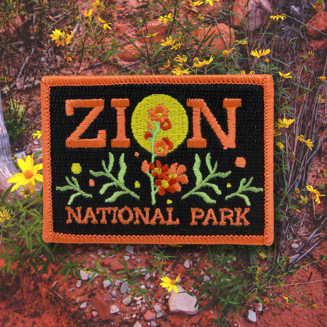 Zion National Park Wildflowers Embroidered Sticker Patch