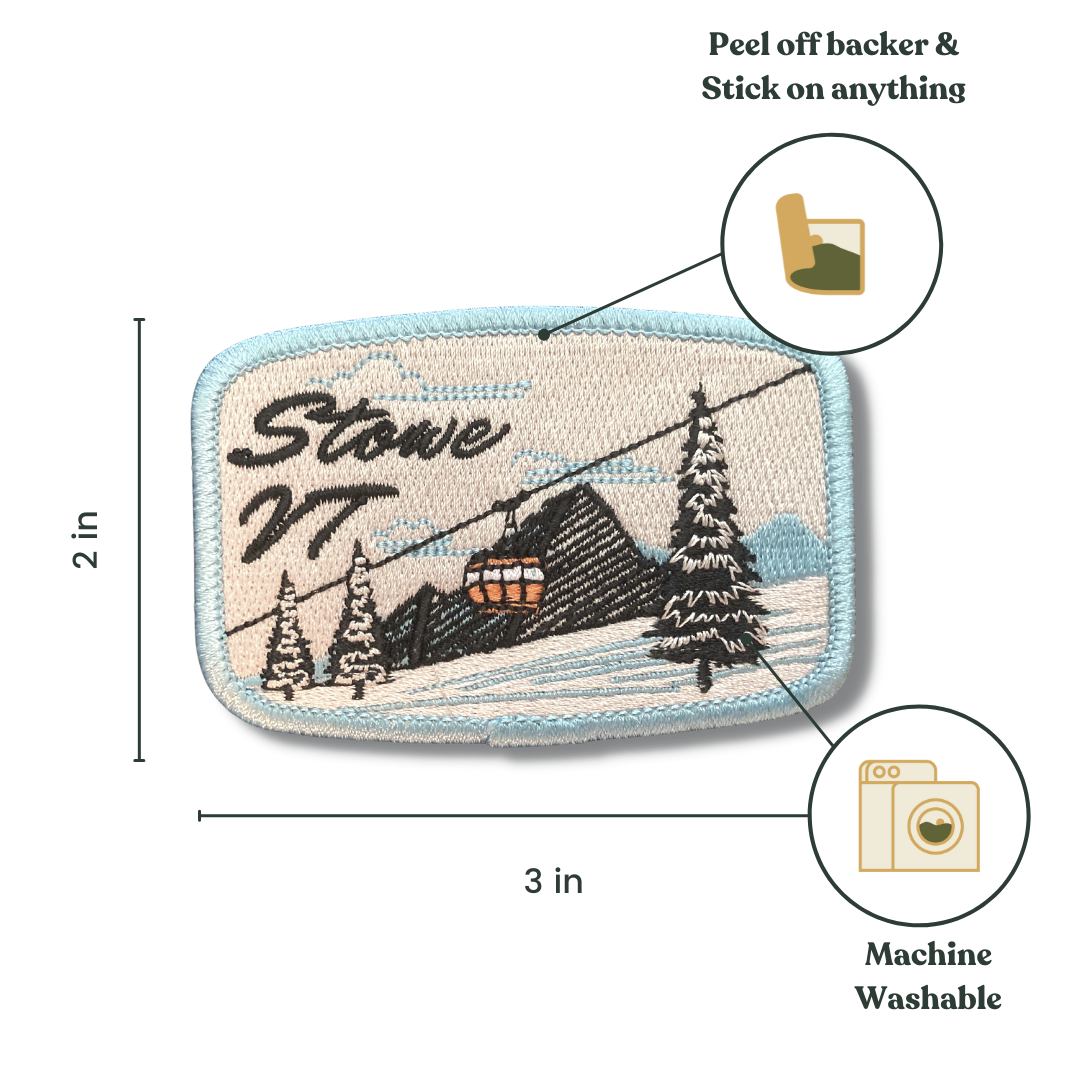 Stowe-ked on Vermont Embroidered Sticker Patch