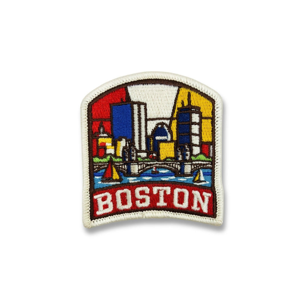 Boston Skyline Embroidered Sticker Patch