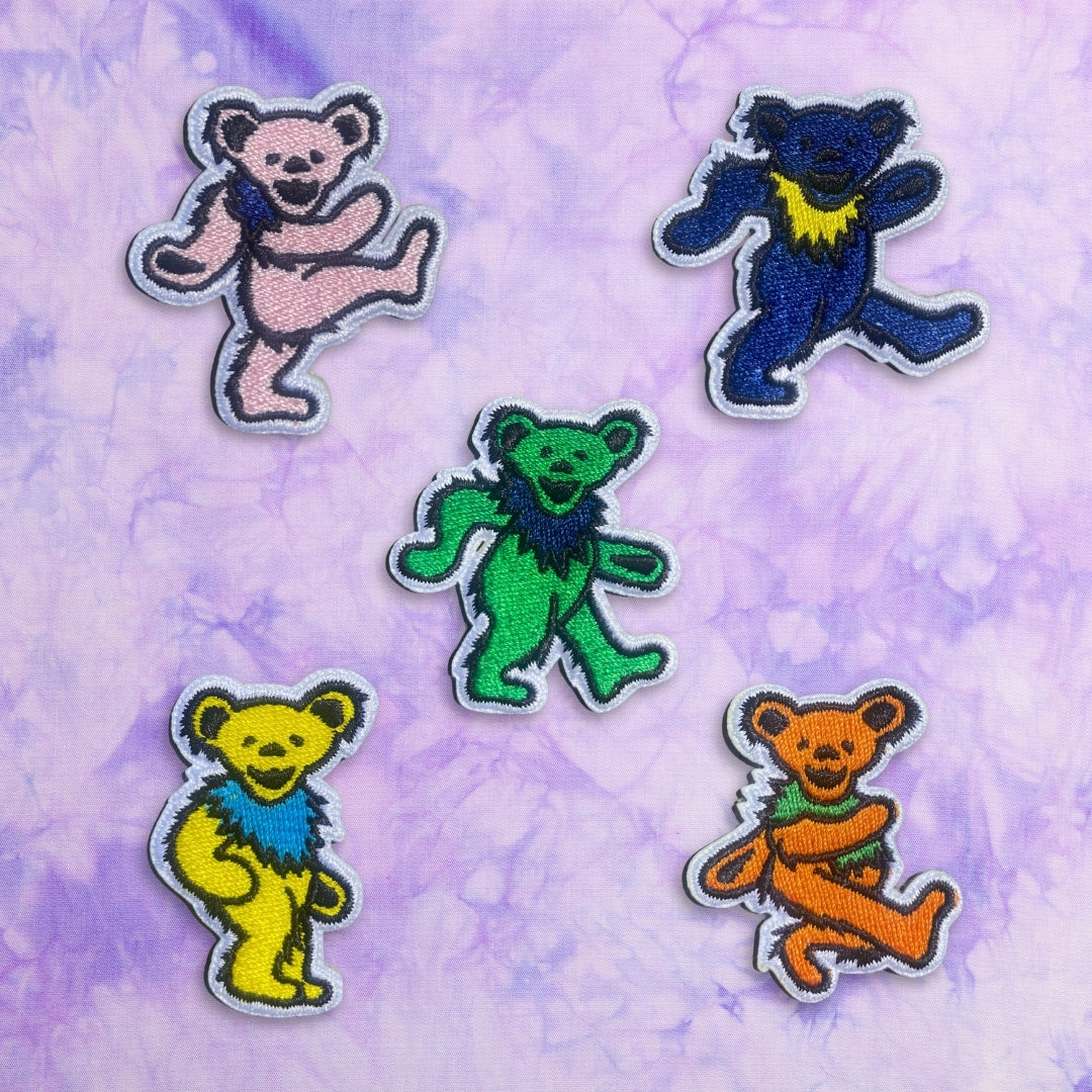 Grateful Dead Bears Embroidered Sticker Patches - Bundle 5Pack