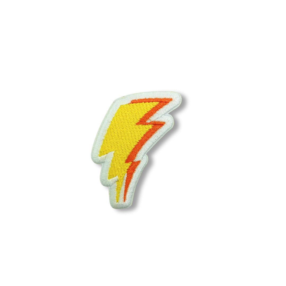 Lightning Bolt Embroidered Sticker Patch