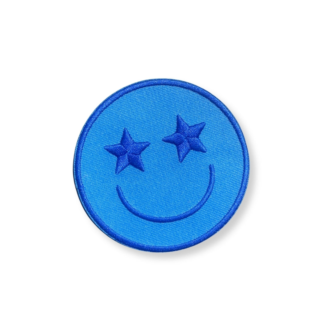 Star Eyes Smiley Face Embroidered Sticker Patch