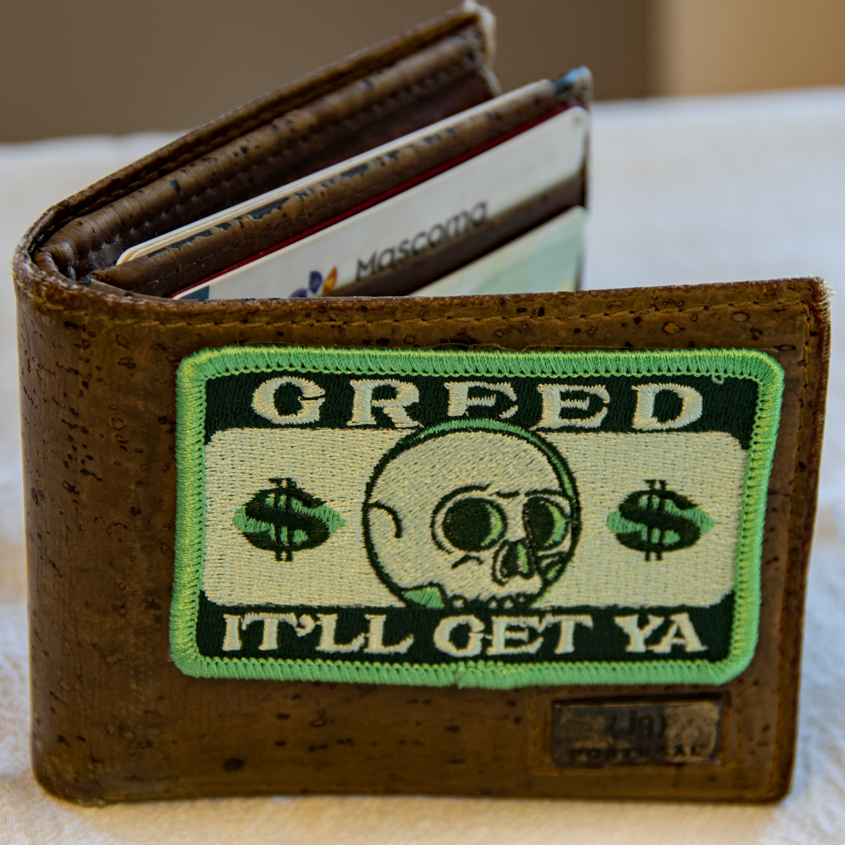 Greed Embroidered Sticker Patch