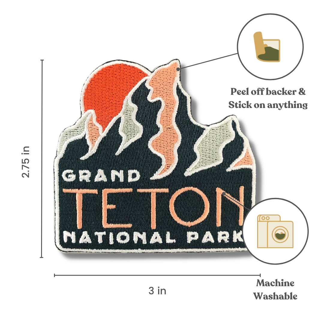 Grand Tetons Embroidered Sticker Patch