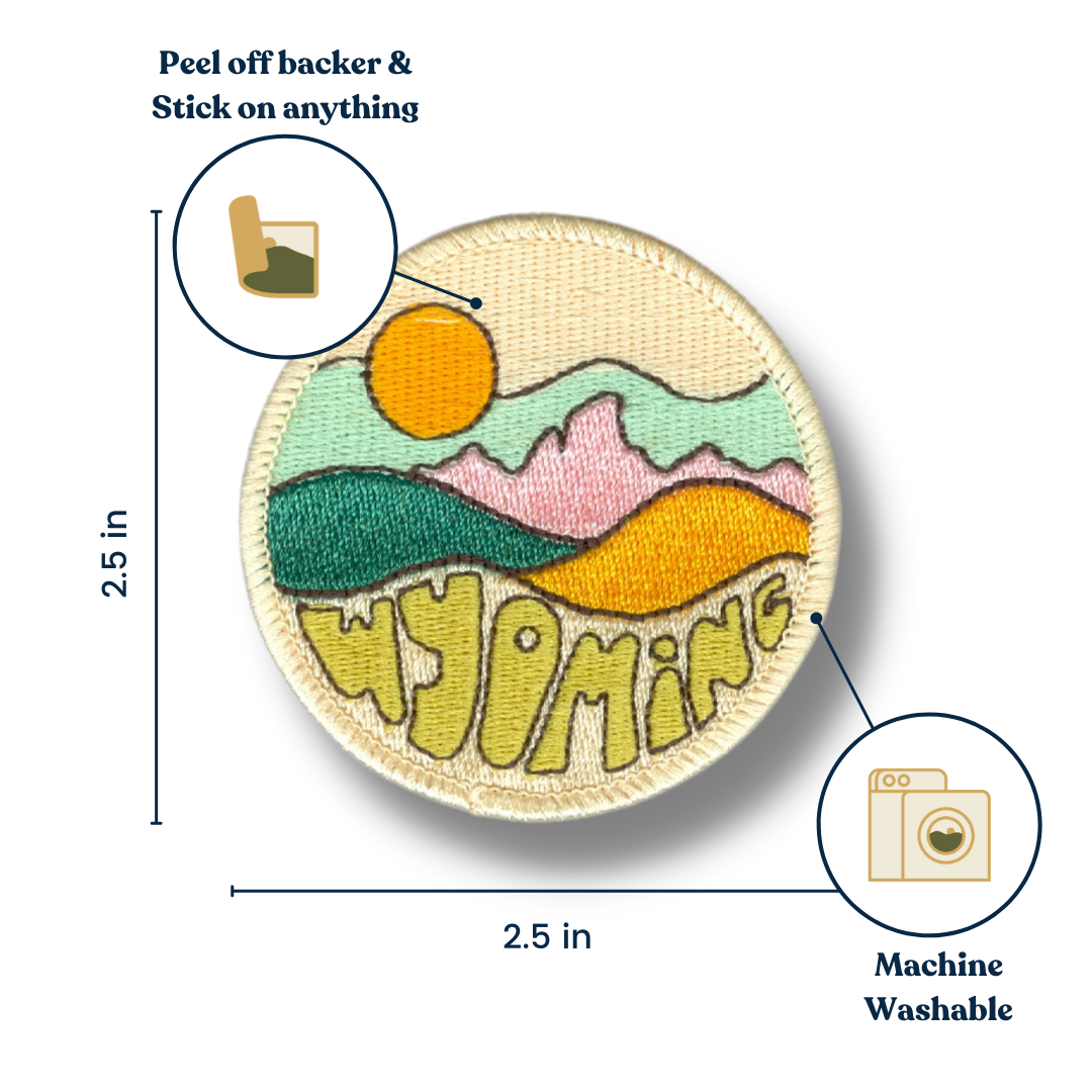 Wild, Wild, Wyoming Embroidered Sticker Patch