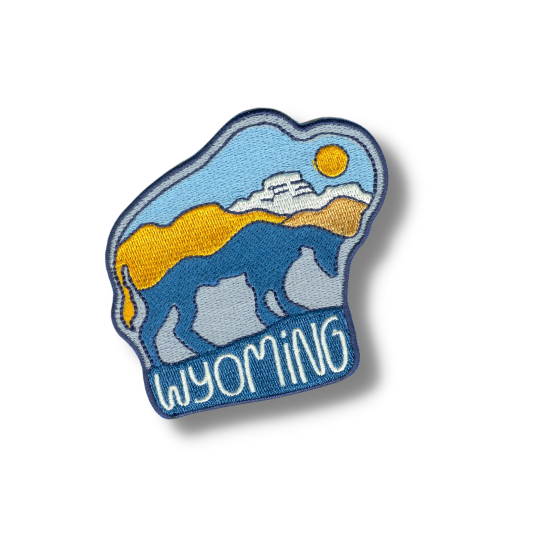 WY Bison Roam Embroidered Sticker Patch