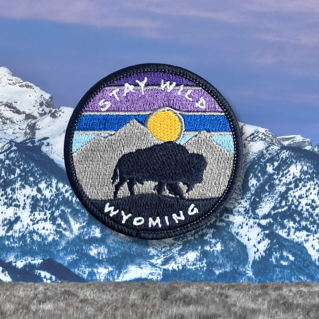 Stay Wild Wyoming Embroidered Sticker Patch