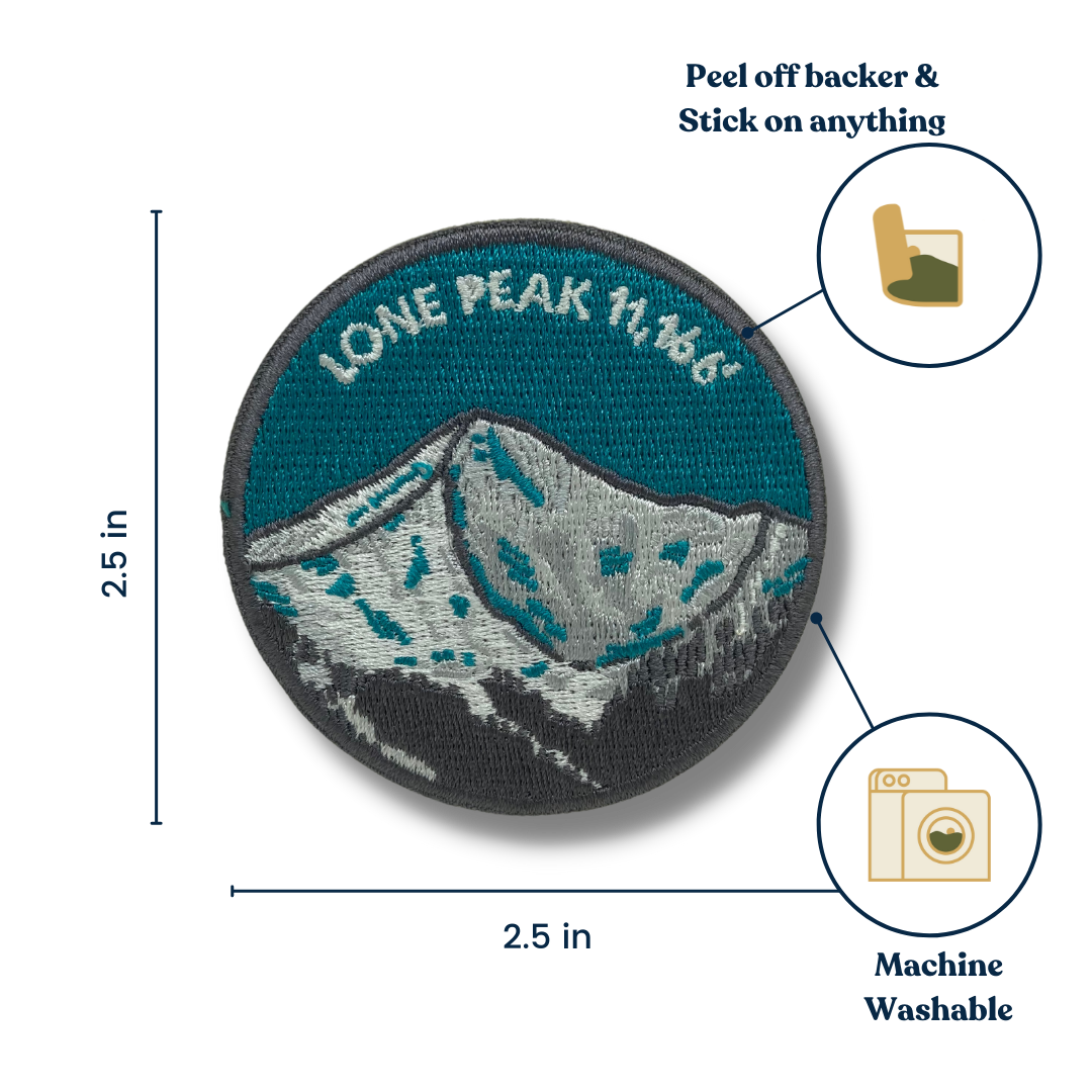 Lone Peak Montana Embroidered Sticker Patch
