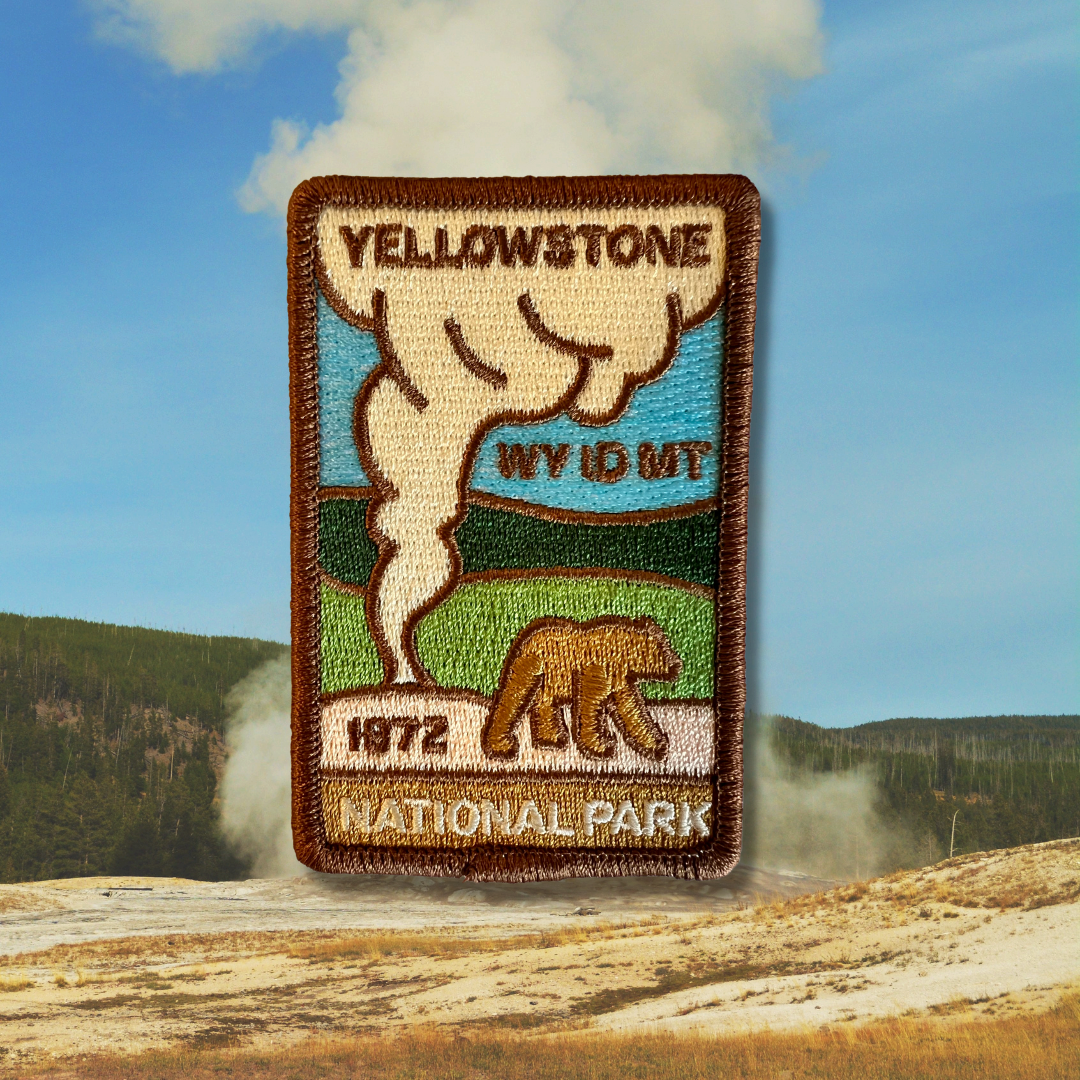 Old Faithful Yellowstone National Park Embroidered Sticker Patch