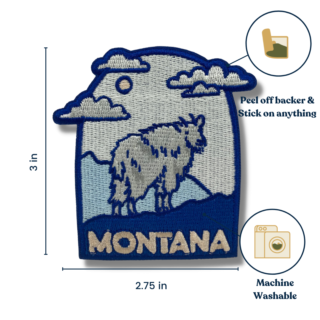 Montana Goat Embroidered Sticker Patch