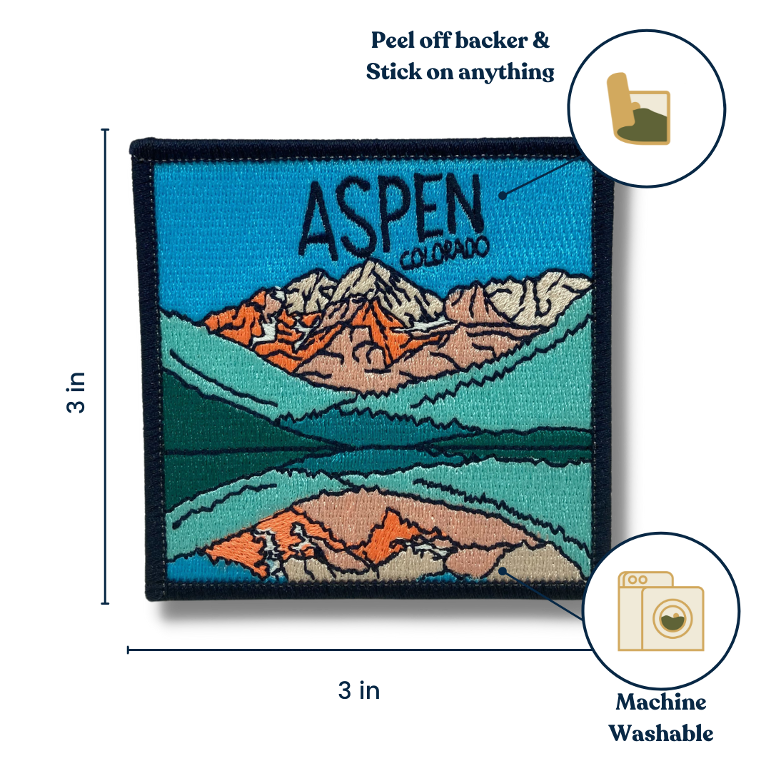 Aspen Colorado Mountains Embroidered Sticker Patch